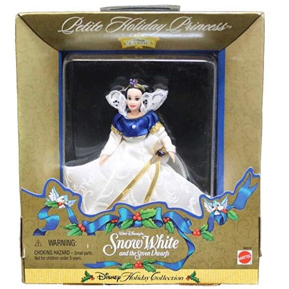 Disney Petite Holiday Princess SNOW WHITE MINI Barbie DOLL Jingle Bell Ornament! - Picture 2 of 4